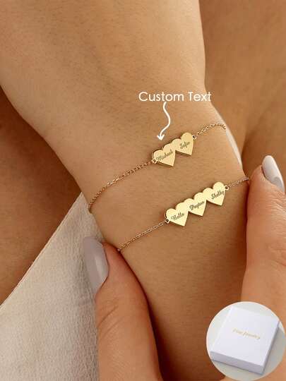 An Exquisite Laser Engraved Stainless Steel Custom Bracelet, Personalized And Unique Ideal Gift For Girlfriends, Mothers, Family And Friends