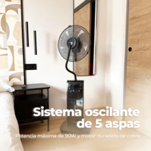 EVVO HOME EUROPE ️ Ventilador Nebulizador EVVO VN900 / Humidificador y Refrescador de Aire con Ionizador y Motor de Cobre de 90W | Ideal para Hogar, Terraza y Jardín | Depósito 3.1L | 3 Velocidades (Noche, Eco, Turbo) | Temporizador 12H | Función Antimosquitos + Difusor de Aromas | Oscilación y Mando a Distancia | Mejora Calidad de Aire | ✅Entrega 24/72h"