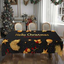 1/20 件圣诞桌布，浆果和圣诞球图案桌布，适用于派对、野餐、婚礼、生日装饰，日常家居厨房餐桌布，优质材料，季节性庆祝用品，圣诞节必备装饰 - 彩色 - 查看 7