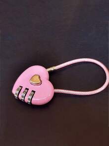 Candado con forma de corazón, candado de combinación lindo para taquillas, candado de amor digital con código, mini candado de amor, candado de combinación para puerta exterior en forma de corazón, color rosa, pequeño candado de viaje para equipaje, candado de combinación metálico con forma de corazón, código de 3 dígitos, sin ensamblaje, sin carga, sin batería - Candado de para equipaje, taquillas, mochilas, joyeros, accesorios de viaje y vacaciones, accesorios para taquillas escolares
