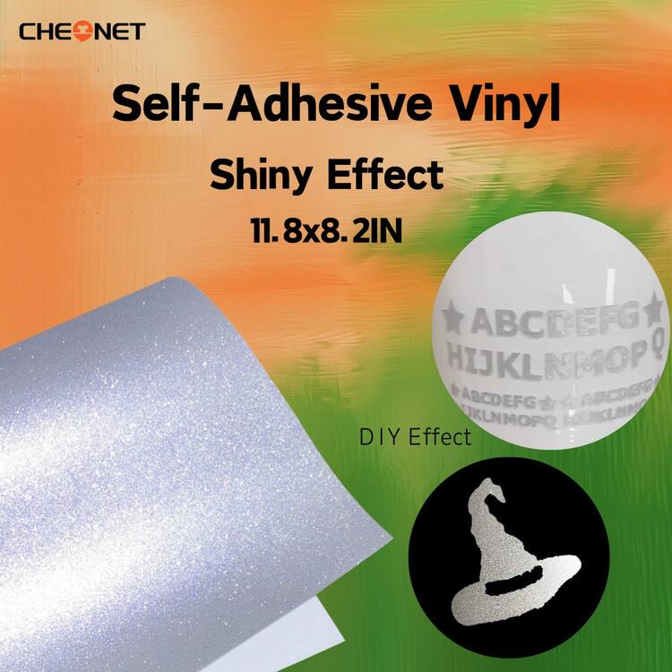 1 Sheet A4 30cmx21cm/12*8.2In Glitter Permanent Self-Adhesive Vinyl Sheets Transfer Tape For Party Decoration, Sticker, Craft Cutter, Car Decal DIY - Silver - View 7