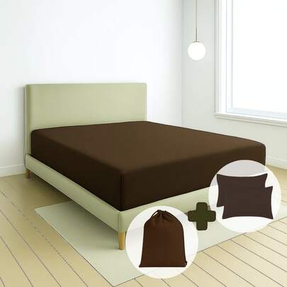 DuVlo Sábana De Cajón + 2 Fundas De Almohada Microfibra + Bolsita tacto algodón, de microfibra súper suave, diseños modernos, todas las medidas, Individual, Matrimonial, Queen y King