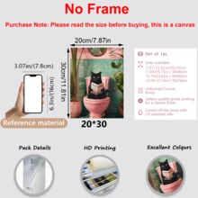 1pc Bathroom Black Cat Poster Wall Art Abstract Cat Reading Newspaper While Using The Bathroom Modern Botanical Style Painting Colorful Canvas Print Decor Suitable For Living Room Or Bedroom Wall Arts, Posters, Wall Art With Frame Room Arrangement, Wall Art, Room Decor Aesthetics Retro Decor, Living Room Wall Art -Canvas (Optional Frame)