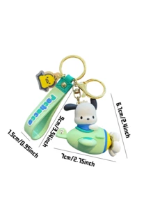 Sanrio Series Pochacco Plane Keychain, with Rotating Propeller - Adorable 3D Design, PVC Flexible Tape Included, Perfect for Bag & Key Decoration, Unique Collectible for Cartoon Lovers, Stylish & Functional Accessory for Daily Use, Suitable for Cartoon Lovers, Stylish & Functional Accessory for Daily Use, Suitable for All Auit - 旋轉帕恰狗飛機 - 查看 12