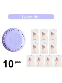 1/5/10pcs Aromatherapy Air Freshener (With Box) - Home, Car, Wardrobe, Aromatherapy Deodorant, Car Air Freshener, Air Freshener Capsules, Punch-Free Solid Aromatherapy Patch, Wardrobe Deodorizer, Pet-Friendly Air Freshener, Long-Lasting Slow-Release Car Aromatherapy Patch, Deodorant Capsules, Bathroom Deodorant Patch, Bathroom Gadgets - Lavender - View 8