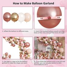 Rose Gold Balloon Garland Set, Nude, Pale Pink, Metallic Gold, Matte White Balloons, Gold And Rose Gold Confetti, Foil Balloons, 125pcs Different Sizes With Accessories, Suitable For Wedding, Bridal Shower, Princess Party, Girl Birthday, Baby Shower, Wedding Decoration, Home Decoration, Room Decoration, Christmas, Photo Backdrop Decoration, Thickened Latex, And Harmless - Multicolor - View 6