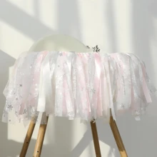 Christmas Handmade Pink White Blue Snowflakes High Chair Banner For Boys Girls Winter Wonderland Birthday Party Decoration