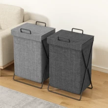 Lislark Laundry Basket Dirty Washing Wash For Clothes Bin Foldable Storage Bag With Lid - Black - View 3
