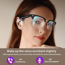 Kính thông minh đa chức năng SENBONO, tích hợp loa, âm thanh nổi 360 độ, hỗ trợ gọi điện không dây, nghe nhạc, trợ lý giọng nói, điều khiển ảnh, phù hợp với nhiều hình dạng khuôn mặt, thiết kế siêu nhẹ, kết nối chỉ trong một giây, dễ sử dụng, món quà lý tưởng. - màu đen - Xem 5