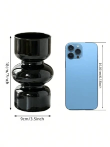 1 pieza/2 piezas Jarrón de vidrio transparente rosa, jarrón de burbuja de vidrio de 7 pulgadas de colores, jarrón de vidrio de tres capas para decoración de flores en el hogar/oficina/bodas/mesas de fiesta