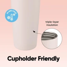 30oz/887ml Stainless Steel Insulated Water Bottle With Straw, Handled Coffee Cup, Large Capacity Casual Water Bottle, Outdoor Sports Water Bottle, Dual Drink Mode, Back To School Gift, Compatible With O-Wala Lids, Suitable For Travel, Office, Camping, Kitchen (Bubble Sorbet/Light Roast/Eucalyptus/Dark Brown) - 30oz (887ml) - View 4