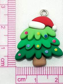 10 件圣诞树节日饰品 - DIY 耳环、钥匙扣和手链，用可爱的树脂吊坠珠宝制作配饰，精美的圣诞礼物，珠宝制作饰品，圣诞袜，同事礼物，小饰品，圣诞饰品，饰品 - 彩色 - 查看 8
