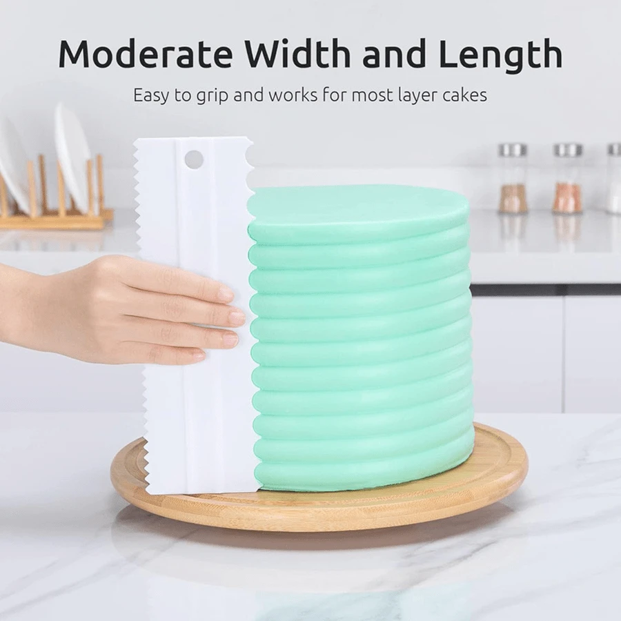 奶油刮刀 DIY 梳子 双面蛋糕刮刀 奶油刮刀 烘焙工具 - 彩色 - 查看 1