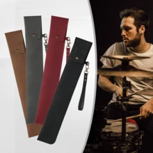 Drum Stick Bag,Portable Drumstick Bag & Case,PU Leather Drumstick Holder With Detachable Wrist Strap For All Drumsticks And Percussion Mallets,Gift For Drummer