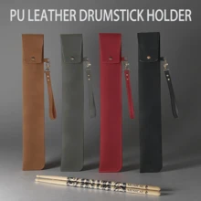 Drum Stick Bag,Portable Drumstick Bag & Case,PU Leather Drumstick Holder With Detachable Wrist Strap For All Drumsticks And Percussion Mallets,Gift For Drummer