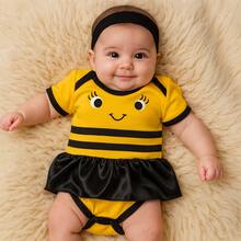 Baby Bodysuit Bee Themed Monthiversary 100% Cotton - 黃色 - 查看 5