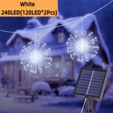 YEYAYU 1 套，2/4 件太阳能户外仙女灯，240/480 LED 烟花仙女灯串，适用于庭院、雨伞、屋檐、花园、树木、帐篷、户外照明、圣诞装饰