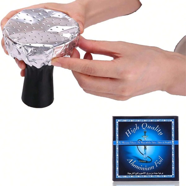 50 件/100 件/带孔水烟箔 - 预打孔铝制水烟箔 | 带孔水烟箔，适用于水烟头、水烟碗配件 | 水烟嘴、香料、烟草箔，4.7 英寸，0.02 毫米