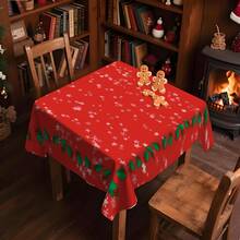 1/20pcs Christmas Tablecloth, Christmas Berry Pattern Tablecloth, Joyful Theme, Christmas Decoration, Suitable For Dining Room, Kitchen, Holiday Party Essential, Perfect Match For Home Decoration, Merry Christmas - Multicolor - View 11