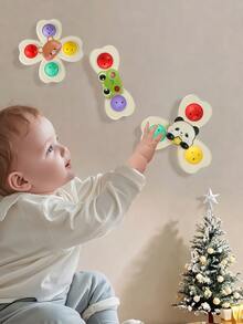 3 Saugnapf Drehspielzeuge - Säuglingssensorik und Frühpädagogik Spielzeug, Baby Badespielzeug, Drehspielzeuge, Baby Badespielzeug, Sensorikspielzeug, Essstuhl Spielzeug, Geschenke zum Geburtstag für Baby Jungen, geeignet für den täglichen Gebrauch von Babys, Badespielzeug, Schwimmbadspielzeug, Babyartikel
