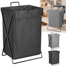 Lislark Laundry Basket Dirty Washing Wash For Clothes Bin Foldable Storage Bag With Lid - Black - View 1