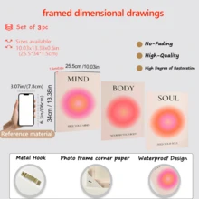 3 tranh canvas nghệ thuật năng lượng tâm linh, tranh in năng lượng tâm linh gradient, tranh phong cách Zen, trang trí thẩm mỹ Y2K, thích hợp để trang trí phòng ngủ, phòng khách hoặc ký túc xá, không khung. - Nhiều màu - Xem 11