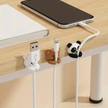 1/2/3pcs Cartoon Animal Shaped Cable Organizer, Phone Charging & Data Cable Holder, Office/Bedside Wall Cable Clips - Multicolor - View 11