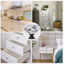 12pcs Crystal Glass Cabinet Knobs, Suitable For Wardrobe Doors, Drawer Cabinets, Shoe Cabinets, Kitchen Cabinets And Other Furniture, Single Hole 1.18 Inches, Small Zinc Alloy Handles, Furniture Accessories - Multicolor - View 6