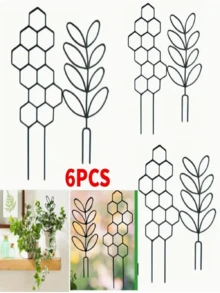 2 件植物攀爬架盆栽植物、攀爬植物和可堆叠植物架盆栽花架兰花玫瑰人造植物架塑料架 - 黑色 - 查看 7