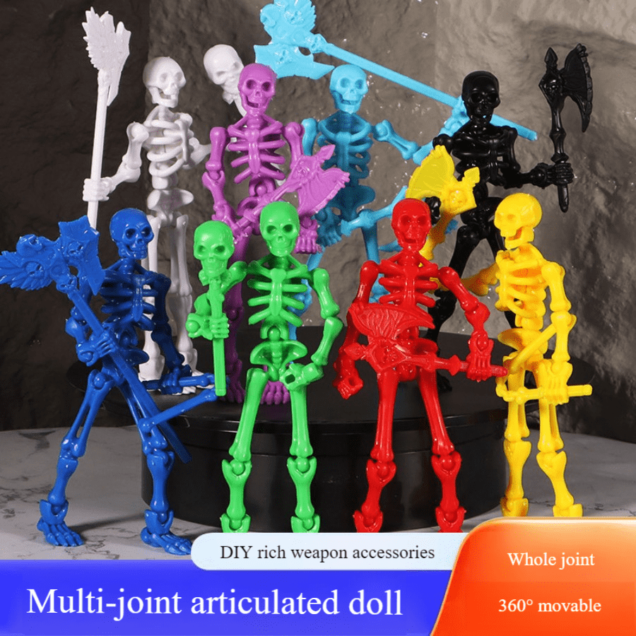 Skeleton Articulated Decompression DIY Assembly Toy, Posable Skeleton Model Figurine