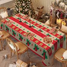 1/20 piezas Mantel de Navidad, Hombre de Jengibre, Árbol de Navidad, Mantel con Patrón de Bayas, Decoración de Ambiente Navideño, Decoración Vibrante de Mesa, Adecuado para Cocina, Mesa de Comedor, Fiesta de Vacaciones, Picnic al Aire Libre y Decoración de Cena, Decoración de Ambiente Navideño - Multicolor - Ver 11