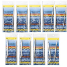 EDCUEBE7 1/9pcs Round Knitting Needle Set, 2mm-10mm Metal Fixed Cable Needles For Thick Blankets, Scarves, Hats, Socks, Gloves Knitting And Large Projects - Silver Grey. Suitable For Thanksgiving & Christmas Gifts - Multicolor - View 13