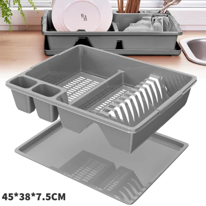 Geschirrablage Abtropfgitter 45*38*7.5cm Abtropfgestell Geschirrkorb Trockenkorb