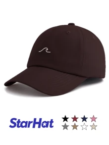 1pc Unisex Classic Baseball Cap - Minimalist Wave Line Art Design - Coffee Color Option - Soft Adjustable Dad Hat Suitable For Surfers, Beach Lovers And Outdoor Gifts - Coffee Brown - View 11