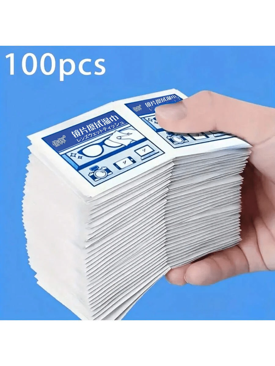 100pcs Glasses Wipes, Disposable Glasses Cloth Wipes, Glasses Paper ...