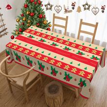 1/20 piezas Mantel de Navidad, Hombre de Jengibre, Árbol de Navidad, Mantel con Patrón de Bayas, Decoración de Ambiente Navideño, Decoración Vibrante de Mesa, Adecuado para Cocina, Mesa de Comedor, Fiesta de Vacaciones, Picnic al Aire Libre y Decoración de Cena, Decoración de Ambiente Navideño - Multicolor - Ver 8