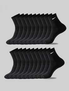 5 Pairs/10 Pairs/20 Pairs Of Men's Casual Socks, Medium Length Socks, White Socks, Winter Socks, Black Socks,Sports, Two Styles To Choose From (Thin/Thick)
