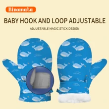 Binomata 1 双幼儿男孩和女孩卡通设计防水保暖冬季手套，S 码适合 6-18 个月，M 码适合 1-3 岁，户外雪地滑雪手套