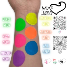 MIA TERRA COSMETICS PALETA DE COLORES MINI PARA BODY PAINT, MAQUILLAJE DE FANTASIA Y PINTACARITAS BASE AGUA DIFERENTES PERSONAJES Y GAMAS DE COLORES - Neón/Fluorescente - Ver 4