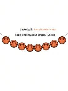 1pc Sports Party Decoration Paper Pull Flags For Ball Games - Baseball, Football, Basketball, Rugby