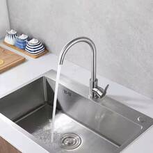 1 Set Of Faucet, Easy To Install, 360 Degree Rotating Nozzle, Convenient For Cleaning Various Corners Of The Basin, Suitable For Single And Multiple Bowl Shaped Sinks In The Kitchen Or Bar - Silver - View 2