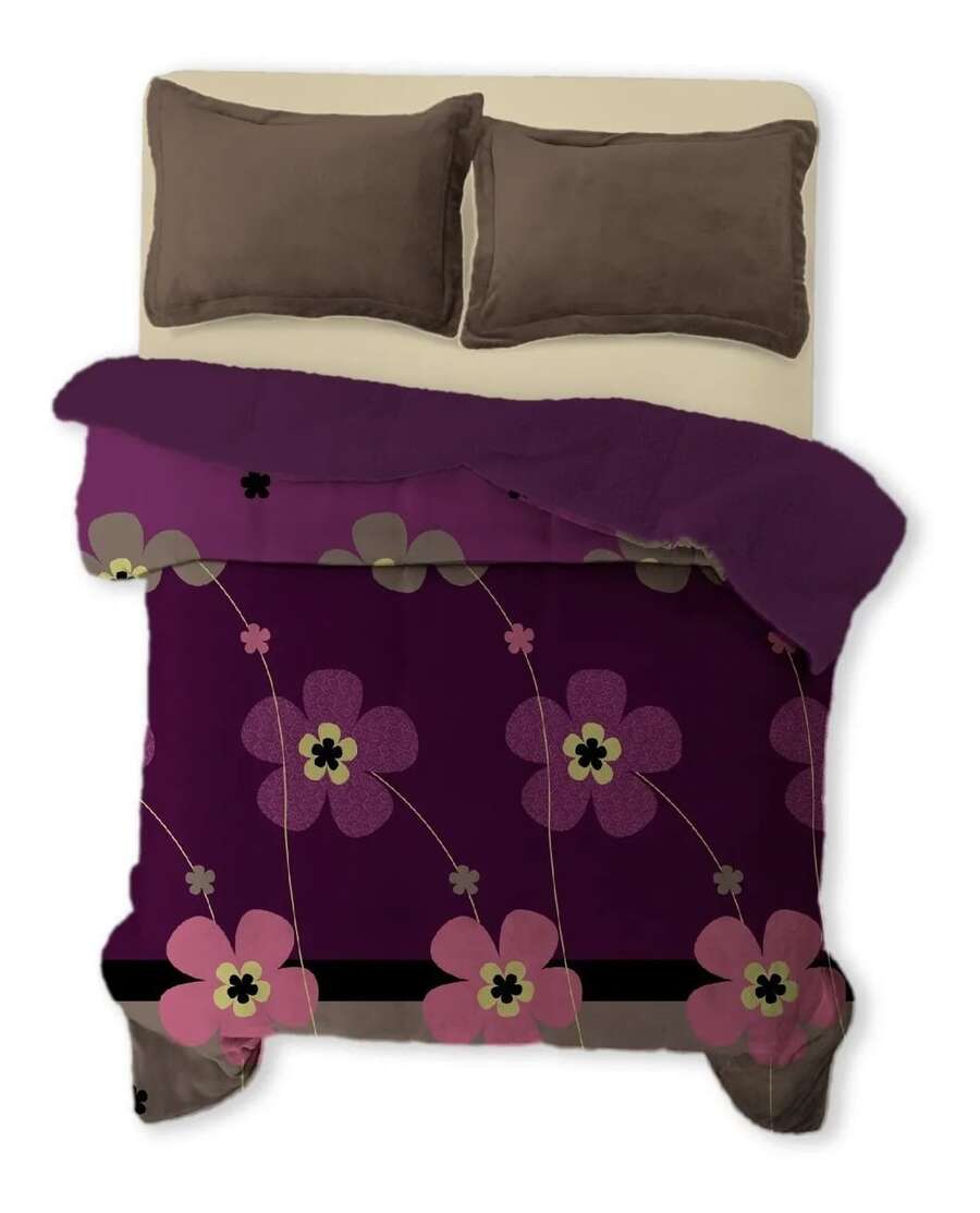 Sheepskin Blanket, Fleece Flannel Fabric With Sheepskin - 紫丁香色 - 查看 1