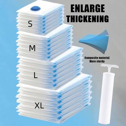 20 piezas/paquete Bolsas de sellado al vacío, Accesorios de viaje, Bolsas de vacío, Artículos esenciales de viaje, Bolsas de almacenamiento al vacío, Necesidades de viaje, Bolsas de almacenamiento, Suministros para cruceros, Organización, Dormitorio