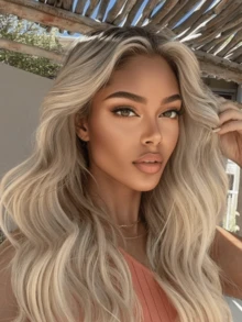 Ombre Brown Roots Ash Blonde Body Wave Lace Front Wigs Human Hair Pre Plucked Invisible Knots 13x4 HD Transparent Lace Frontal Wigs Human Hair Brazilian Virgin 250 Density Lace Closure Wigs Human Hair Water Wave Glueless Wigs For Women With Baby Hair - Bắt nguồn từ & Ombre - Xem 1