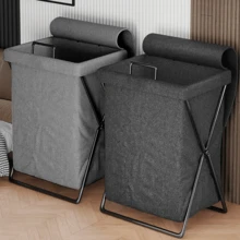 Lislark Laundry Basket Dirty Washing Wash For Clothes Bin Foldable Storage Bag With Lid - Black - View 2