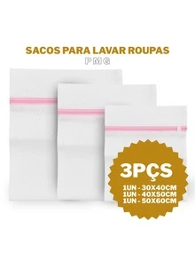 KIT 9 Pcs Laundry Bag Zipper Washing Machine Max Clean Washing Machine Bag Protects Clothes - Bolsa de lavandería - Ver 10