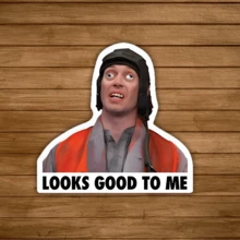 2 peças adesivo engraçado para capacete - meme "parece bom para mim". Adesivo de vinil para laptop, copo, livro