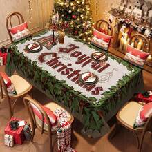 1/20 pièces Nappe de Noël, motif imprimé de cloches et de baies, décoration de table et cadeau parfait pour les amis, convient pour la maison, la cuisine, la terrasse du restaurant, l'intérieur et l'extérieur pendant la saison de Noël