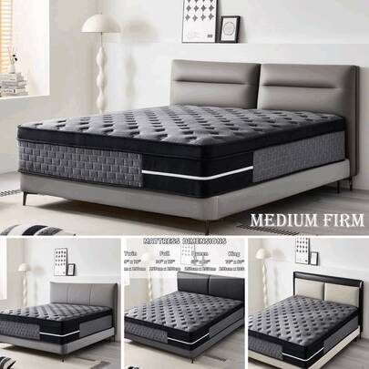 8/12/14 Inch Memory Sponge Mattress With Bagged Springs, Medium Softness And Hardness, Queen Size Mattress,King Sizes Mattress, Full Size Mattress, Twin Sized Mattress, Boxed, High-Quality Mattress, Modern Bedroom Home.