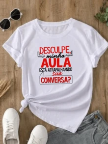 Baby Look T Shirt Shirt Women's Fashion Casual Cute Sorry My Class Is Interrupting Your Conversation Teacher - trắng - Xem 1